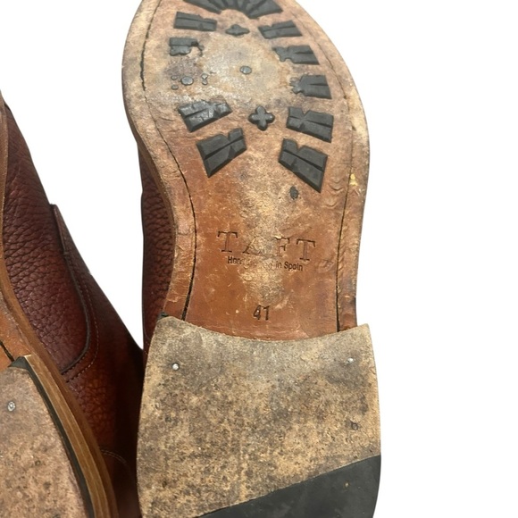 Taft brown rome pebbled leather ankle boots size 41 women’s 10 lace up chukka - Picture 7 of 7